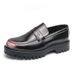 2025 Spring And Autumn Bright Face One Step Stepping Thick Bottom Height Increasing Leather Driving Casual Lazy Pink_vogvips.com