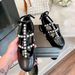 High Version 2025 Autumn New Item Small Fragrance Style Pearl Hollow Mary Jane Single Shoe Women's French Flat Bottomed_vogvips.com