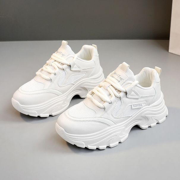 New 2024 Spring Summer Versatile Dad Casual Mesh Breathable Height-Increasing Thick-Soled Women's Sports Trendy Shoes_vogvips.com