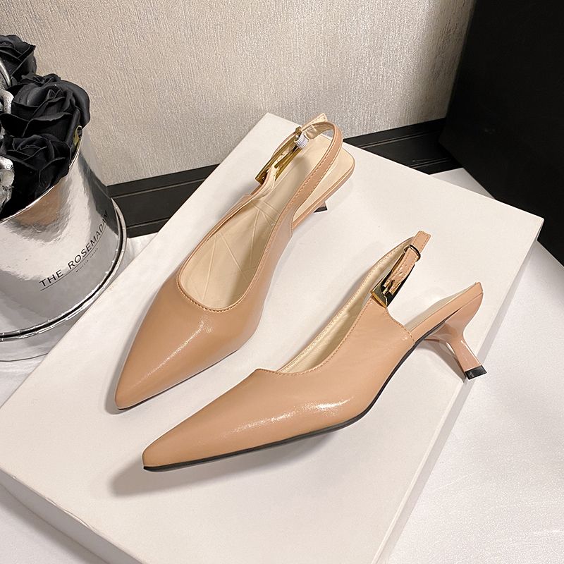 Summer Pointed Toe Women Sandals Fashion Mid Heels Stripper Ladi Elegant Banquet Slingbacks Mul Party Drs_vogvips.com