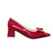Slip-on chunky heels New comfortable pointy bow plus size women's high heels_vogvips.com