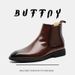 Retro Handmade Pointed Shoes Gentleman Chelsea Boots Men's Shoes Casual Short Boots Polished Martin Boots_vogvips.com