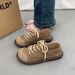 Maillard Retro British Style Large Size Women's Leather 2025 New Soft Sole Lace-Up Casual Patchwork Vintage Single Shoes_vogvips.com