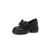 Genuine Thick-Soled White Loafers 2026 New Model Bow High-Heeled Small Leather Round-Toe Slip-On Platform Shoes_vogvips.com