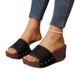 2025 New Fashionable Slope Heel With Sponge Cake Thick Bottom High Heels Cool Dragging One Font Large Open Toe Women's_vogvips.com