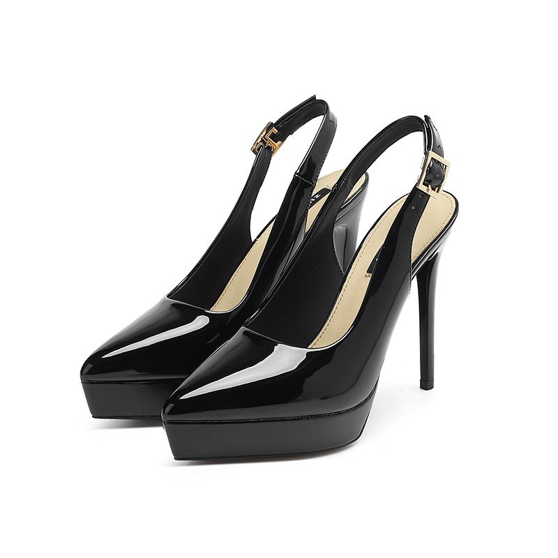 MTX 1233C Peep Backless Sadals Summer Poited Toe Thi Heels Sexy Waterproof Platform Ultra High Heel Sigle Shoes For_vogvips.com
