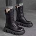 Short Plush 2025 Winter Female Ankle Boots Genuine Leather Cotton Boots Thick-soled Padded Women Shoes Warm Snow Boots Female_vogvips.com
