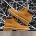 European Warm Series 2025 Autumn New Genuine Leather Classic Yellow Work Men's Martin Boots Trendy_vogvips.com