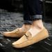 Spring Summer 5088 Hot Korean Style Large Size Loafers Casual Genuine Leather Handmade Lazy Slip-On Men's Shoes_vogvips.com