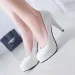 Pumps Fashion Classic Patent Leather High Heels Nude Toe Platform Wedding Women Dress Shoes Plus Size_vogvips.com