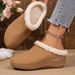 Women's Warm Slip-On House Slippers, Winter Plush Lined Non-Slip Soles, Portable Foldable Home Travel Shoes_vogvips.com