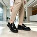 Men’s Patent Leather Chunky Loafers - Slip-On Dress Shoes With Metal Chain Detail, Formal & Casual Business Shoes_vogvips.com