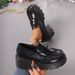 Women's British Style Platform Loafers Plus Size Slip-On Low Top Shoes Thick Sole Autumn New Style_vogvips.com