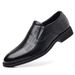 Men's business casual leather shoes leather formal hollowed out men's shoes inside heightening shoes oversized Men's size_vogvips.com