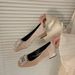 Coare Heel French Rhinetone Temperament Ingle Hoe Women' 2025 New Pring And Autumn Black Quare Toe Commuting_vogvips.com