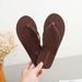 Thick Wedge Mid Heel Flip-Flops For Women Outdoor Wear Flat Sole Sandals Double Strap Beach Non-Slip Cool Slippers_vogvips.com
