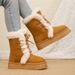 Women's Shoes Winter New Style Retro Fur Lined Warm Snow Boots For Women, Thick Sole, Fleece Lined, Extra Thick, Non Slip Cotton Shoes_vogvips.com
