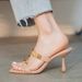 2025 Summer New Roman Style Shoes With Exposed Toes, Square Heads, Rivets, Hollowed Out I-shaped High Heels, Cool_vogvips.com