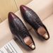 Suitable For All Seasons 2025 New Crocodile Pattern Color Polished Middle-aged Men's Business Pointed Leather Shoes_vogvips.com