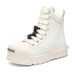 Buffny Unisex High-Top Platform Sneakers – Chunky Sole, Cushioned Comfort, Casual & Streetwear Style (White/Black)_vogvips.com