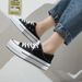 New Height Increasing Half Slip Canvas Shoes For Female Students Lazy Two Wear White Shoes For Female Version Casual 8117_vogvips.com