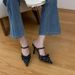 2026 Summer New Polka Dot High Heels Women, Bowknot Backless Pointed Toe Stiletto Sandals For Women_vogvips.com