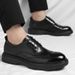 Euro Step Four Seasons Brogue Carved Single Business Formal Youth British Style Trendy Men's Leather Shoes_vogvips.com