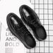 Euro Step Spring And Summer Leather Versatile Men's Casual Waterproof Chef Black Work Korean Style Martin Shoes Men_vogvips.com