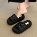 Polka Dot Thick-Soled Women's Summer Slippers 2026 New Style Elegant Beach Vacation Slide Sandals To Pair With Skirts_vogvips.com