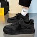 Men's Fashion Skate Shoes Thick Sole Platform Anti-Slip Sneakers Korean Style All-Match Black Comfort Lace-up_vogvips.com