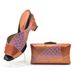 Row drill carp pattern all-in-one round head casual high heels fashion wear sandals with handbag suit_vogvips.com
