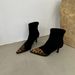 ShoeVault Pointed Toe For Women 2024 Autumn Winter New Suede Leopard Print Patchwork Stretch Slim European And American Style Thin_vogvips.com