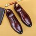 Breathable dress shoes lace-up large size wedding shoes men's carved Brogue leather men's business leather shoes wholesale_vogvips.com