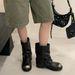 Augu Shiden Brown Short For Women 2025 New Autumn Western Cowboy British Style Martin Thick Sole Slouch Boots_vogvips.com