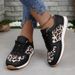 Hot Sale Women's Sneaker 2023 Autumn Winter Ladies Comfort Soft Sneakers Lace-up Leopord Flats Outdoor Women Shoes_vogvips.com