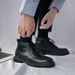 European Warm Series Light Mature Style Versatile Black Short Men Genuine Korean Version High-top Leather Shoes British Martin Men's Boots_vogvips.com