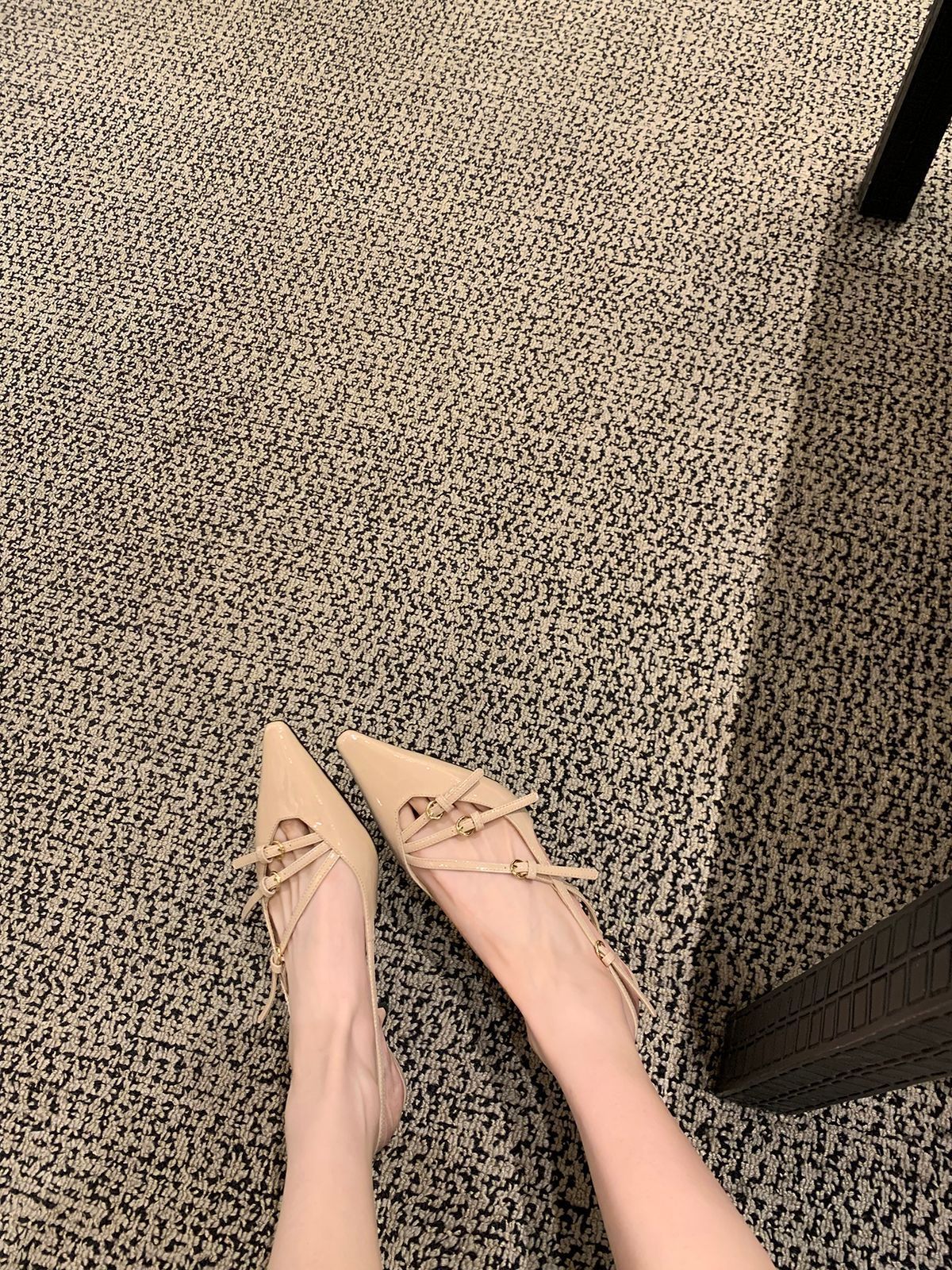 MTX 2026 New Miu* Nude Color Closed-Toe Shoes For Women, Thin Heel Pointed Toe Sandals, French Style Elegant One-Strap_vogvips.com