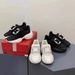 Rhinestone Square Buckle Torre Shoes Women's New Style Slip-on Mesh Retro Belt Buckle All-match Shallow Mouth Shoes_vogvips.com