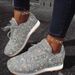 Women Casual Glitter Mesh Flat Ladies Sequin Vulcanized Lace Up Sneakers Outdoor Sport Running Shoes_vogvips.com