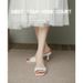 MTX Genuine Leather French Style Small Fragrance Thin Heels Women 2025 Summer Fashion Cowhide Round Toe High Heel Slippers_vogvips.com