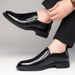 Euro Step Men's Business Leather Gentleman Formal Casual Spring Low-top Slip-on Floral Cowhide Pointed Brogue Shoes_vogvips.com