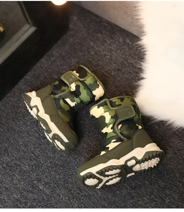 Winter Children's Fleece Thickened And Warm Outdoor Sports And Leisure High-top Snow Boots_vogvips.com