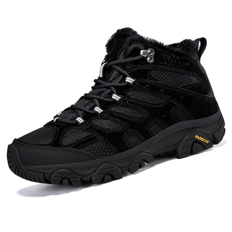 Winter Snow Boots Women Warm Comfortable Plush Flat Anti-slip High-top Boots Women Durable Casual Breathable Hiking Boots Men_vogvips.com