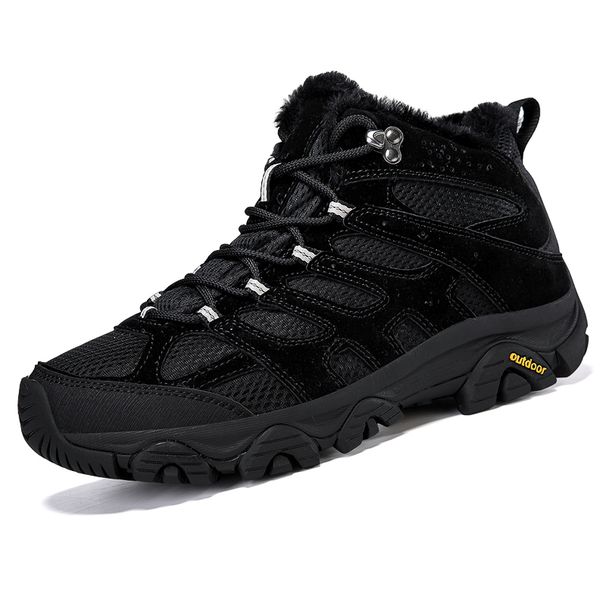 Winter Snow Boots Women Warm Comfortable Plush Flat Anti-slip High-top Boots Women Durable Casual Breathable Hiking Boots Men_vogvips.com