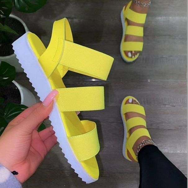 New Arrival Women's Flat Sandals Casual Open Toe Summer Slide Sandals Plus Size European American Large Size Women's Outdoor Flat Sandals_vogvips.com