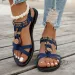 Flower Beaded Bohemian For Women Summer 2025 Roman Style Comfortable Flat Sandals Woman Lightweight Non Slip Beach Shoes_vogvips.com