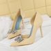 6168-K51 Banquet Thin Pointed Points, Shallow Mouth, Side Hollow Water Diamond Bow High Heels, Single Shoes For Women_vogvips.com