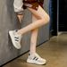 BN028 New 2024 Autumn Thick Soled Sports Women's Shoes Height Increasing Sneakers Splicing Student Trend Leather Casual Shoes_vogvips.com