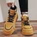 European Warm Series Leather Surface Autumn Winter New Style Yellow High-top Martin Boots Fashion Trend Outdoor Travel Sports Versatile_vogvips.com