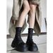Short Thick Sole Stretch Spring New Slim Versatile Slimming Pile Petite Women's Boots_vogvips.com